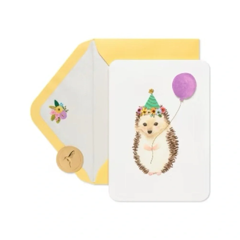 🆕Papyrus Birthday Hedgehog Greeting Card